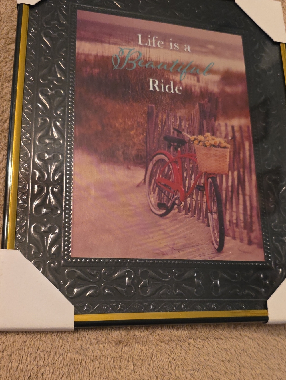 NWOT Special Moments Black Frame Wall Art with Yellow Trim